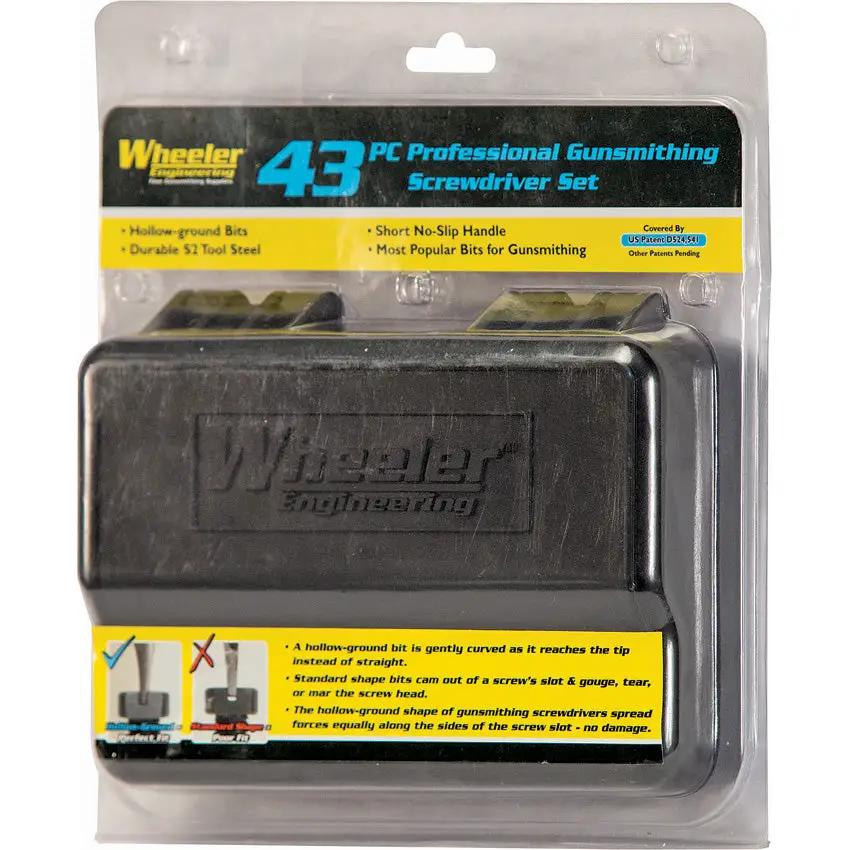 Wheeler Professional Gunsmithing Set 954621 43 Piece S2 Tool Steel Kit Black Carry Case by Wheeler