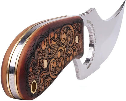 Whiteknuckler Brand Convertible C7 Leatherwood - 154CM Stainless Blade Full Tang Lanyard Hole by Whiteknuckler Brand