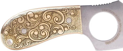 Whiteknuckler Brand Convertible C7 Doubloon 7 Inch Overall Stonewash 154CM Blade Full Tang Leatherwood Handle by Whiteknuckler Brand