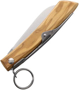 Windmuhlenmesser IBEX 80mm Ratchet Lock Featuring Satin 1.4116 Stainless Sheepsfoot Blade Olive Wood Handle by Windmuhlenmesser