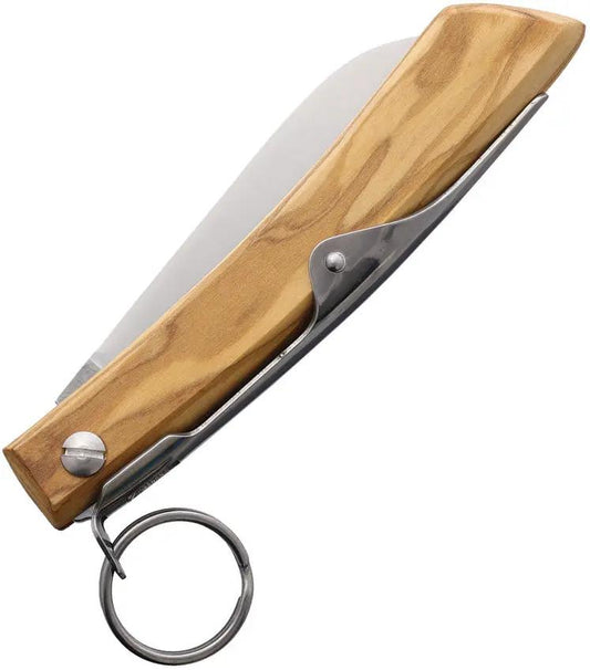Windmuhlenmesser IBEX 80mm Ratchet Lock Featuring Satin 1.4116 Stainless Sheepsfoot Blade Olive Wood Handle by Windmuhlenmesser