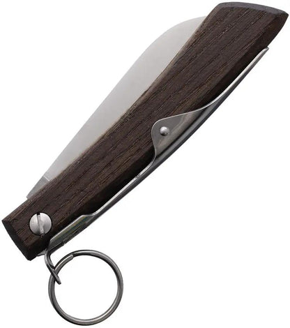 Windmuhlenmesser IBEX 80mm Ratchet Lock Knife - Satin Finish 1.4116 Stainless Sheepsfoot Blade With Smoked Oak Handle by Windmuhlenmesser