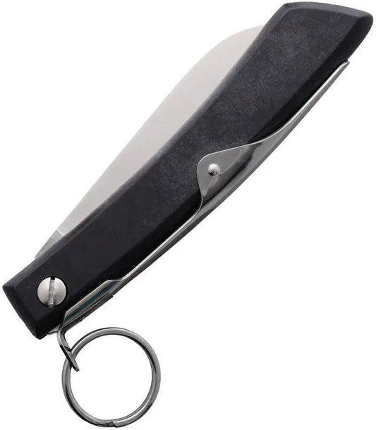 Windmuhlenmesser IBEX 80mm Ratchet Lock - Satin Finish 1.4116 Stainless Sheepsfoot Blade, Black POM Handle by Windmuhlenmesser