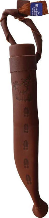 Wood Jewel Fixed Blade Curly Birch 23AVS Handle Reindeer Horn Pommel Sharpened Top Edge by Wood Jewel