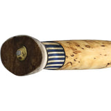 Wood Jewel Large Lion Knife - Carbon Steel Blade With Curly Birch Handle And Blue White Spacers by Wood Jewel
