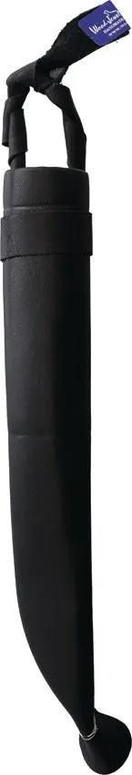 Wood Jewel Fixed Blade Knife Black 23NP - Carbon Steel Blade With Black Stacked Leather Handle by Wood Jewel