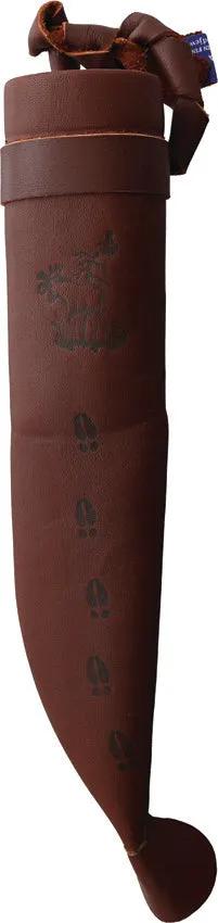 Wood Jewel Little Leuku Fixed Blade - Curly Birch Handle And Reindeer Horn Pommel With Leather Sheath by Wood Jewel