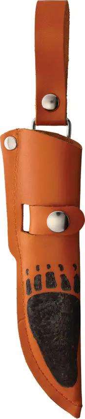 Wood Jewel Pukari Fixed Blade Knife - Satin Stainless Steel Blade, Full Tang, Orange Wood Handle by Wood Jewel