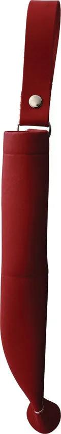 Wood Jewel Fixed Blade Knife - Carbon Steel Blade, Red Plywood Handle, Red Leather Belt Sheath by Wood Jewel