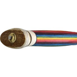 Wood Jewel Northern Lights Fixed Blade 23RT - Rainbow Color Wood Handle With Reindeer Horn Pommel by Wood Jewel