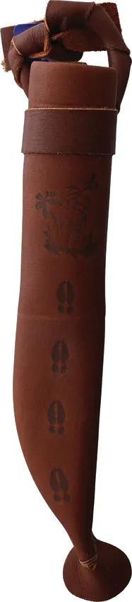 Wood Jewel Little Fixed Blade Curly Birch - Durable Carbon Steel Blade, Reindeer Horn Pommel And Leather Sheath by Wood Jewel