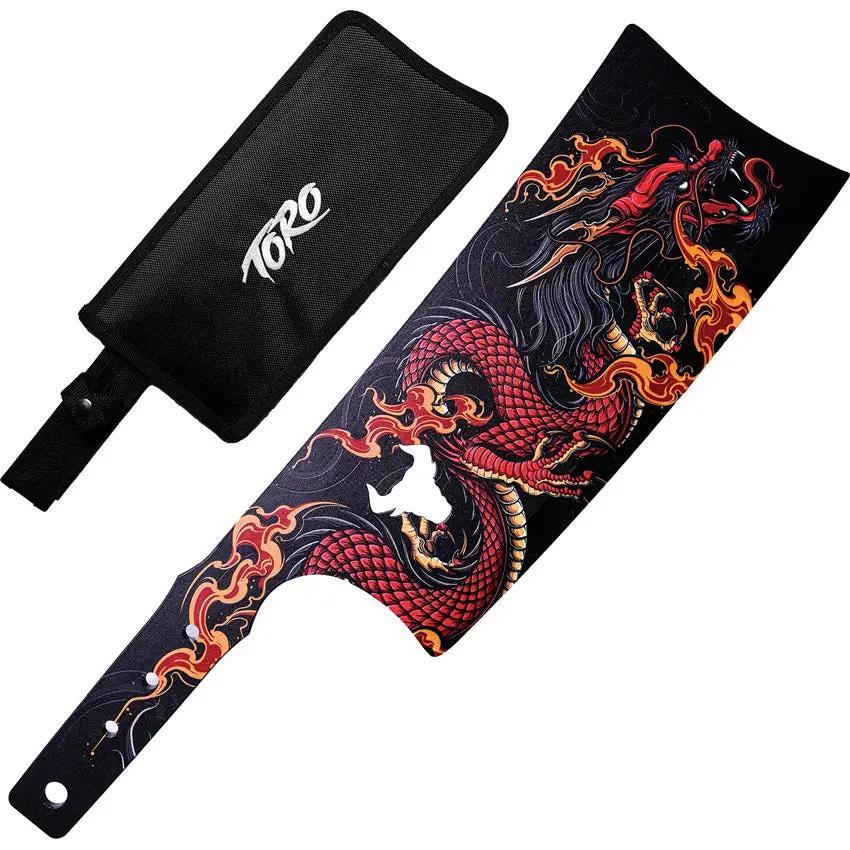 Toro Knives Besito Throwing Knife Fire 67 - Full Tang Blade With UV Printed Fire Dragon Artwork by Toro Knives