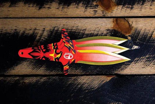 World Knife Throwing League Phoenix Throwing Knives Infer 136 Inferno Finish With Protective Blade Guards for Precision by World Knife Throwing League