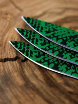 World Knife Throwing League Raptor Throwing Knives Juras 158 - Jurassic Claw Artwork With Dual Blades For Full Coverage by World Knife Throwing League