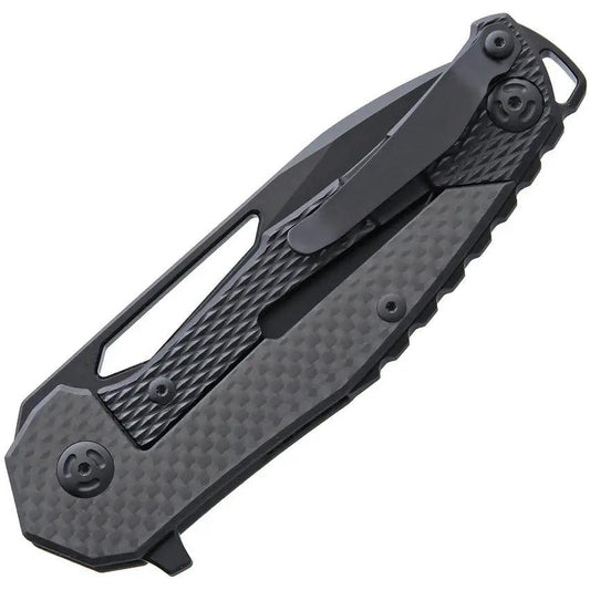 Willumsen Copenhagen Chibs Framelock - Black D2 Tool Steel Drop Point Blade With Titanium Handle And Carbon Fiber Inlay by Willumsen Copenhagen