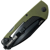 Willumsen Copenhagen Cobra Ace Olive Drape - S35VN Blade Olive G10 Handle With Pocket Clip by Willumsen Copenhagen