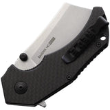 Willumsen Copenhagen Red E Linerlock RE22CSB - Carbon Fiber Handle And Stonewash 14C28N Cleaver Blade by Willumsen Copenhagen