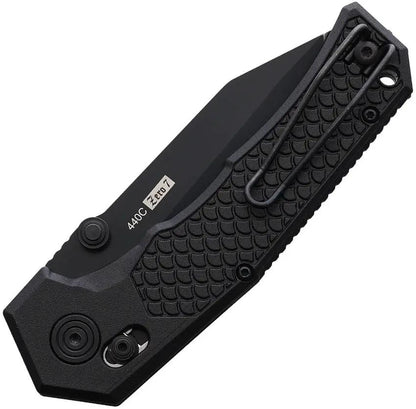 Willumsen Copenhagen Zero7 Crossbar Lock Midnight Z723TMD - 440C Tanto Blade, Black Polymer Handle, Pocket Clip by Willumsen Copenhagen