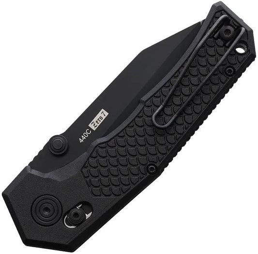 Willumsen Copenhagen Zero7 Crossbar Lock Midnight Z723TMD - 440C Tanto Blade, Black Polymer Handle, Pocket Clip by Willumsen Copenhagen