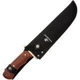 Winchester Bowie Wood - 14 Inch Satin Blade, Survival Knife With Brown Wood Handle, Brass Guard by Winchester