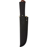Winchester Bowie Wood - 14 Inch Satin Blade, Survival Knife With Brown Wood Handle, Brass Guard by Winchester