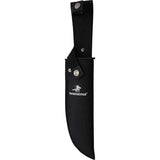 Winchester Large Bowie Wood - Satin Finish Stainless Bowie Blade, Brown Wood Handle, Brass Guard, Nylon Belt Sheath by Winchester
