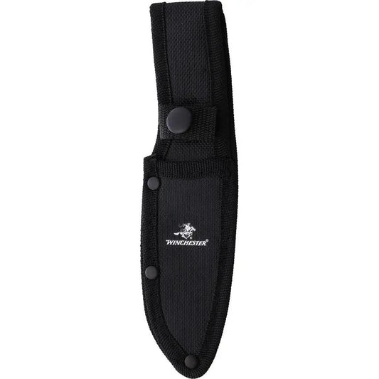 Winchester Fixed Blade Knife - 4 Inch Satin Stainless Blade, Full Tang With Brown Wood Handle And Brass Bolsters by Winchester