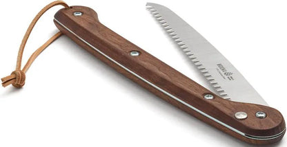 WOXNA Ljusnan 10 Inch Folding Saw - Walnut Handle Stainless 10C28Mo2 Blade With 7 TPI Three Phase Grind by WOXNA