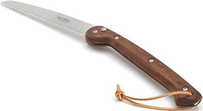 WOXNA Ljusnan 10 Inch Folding Saw - Walnut Handle Stainless 10C28Mo2 Blade With 7 TPI Three Phase Grind by WOXNA