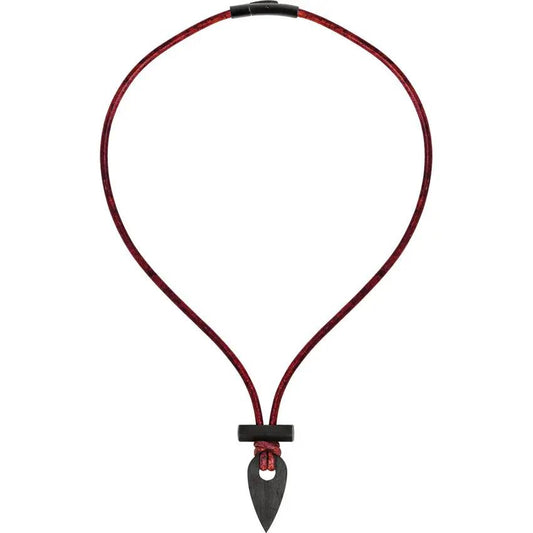 Wazoo Survival Gear Spark Necklace Black Zirconia Ceramic Scraper And Ferro Rod - 16in Leather Cord With Quick Release by Wazoo Survival Gear