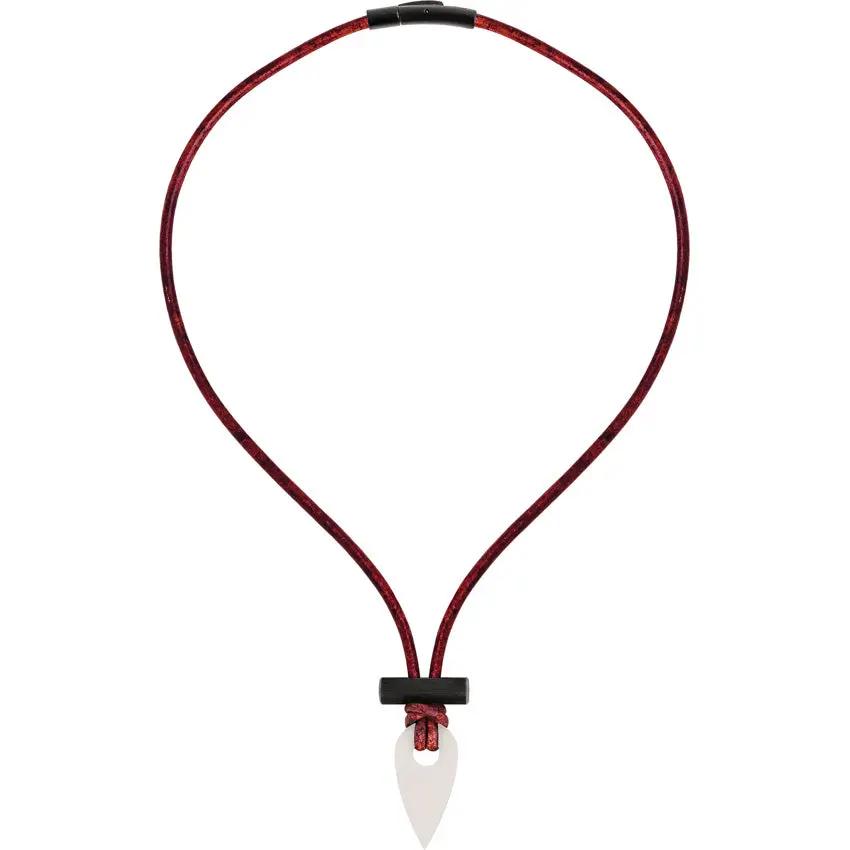 Wazoo Survival Gear Spark Necklace White - Ferro Rod Fire Starter With Ceramic Scraper And Quick Release Leather Cord by Wazoo Survival Gear