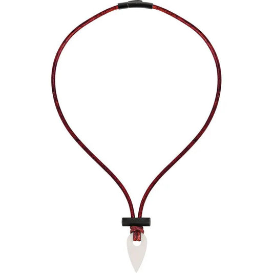 Wazoo Survival Gear Spark Necklace White - Ferro Rod Fire Starter With Ceramic Scraper And Quick Release Leather Cord by Wazoo Survival Gear