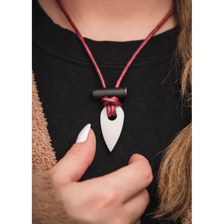 Wazoo Survival Gear Spark Necklace White - Ferro Rod Fire Starter With Ceramic Scraper And Quick Release Leather Cord by Wazoo Survival Gear