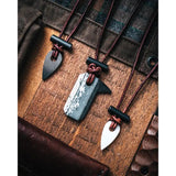Wazoo Survival Gear Viking Spark Necklace Black NKL VK SP BK - Genuine Arkansas Novaculite Ferro Rod, Ceramic Scraper by Wazoo Survival Gear
