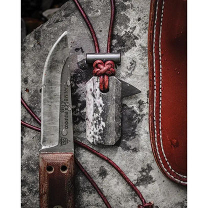 Wazoo Survival Gear Viking Spark Necklace Black NKL VK SP BK - Genuine Arkansas Novaculite Ferro Rod, Ceramic Scraper by Wazoo Survival Gear