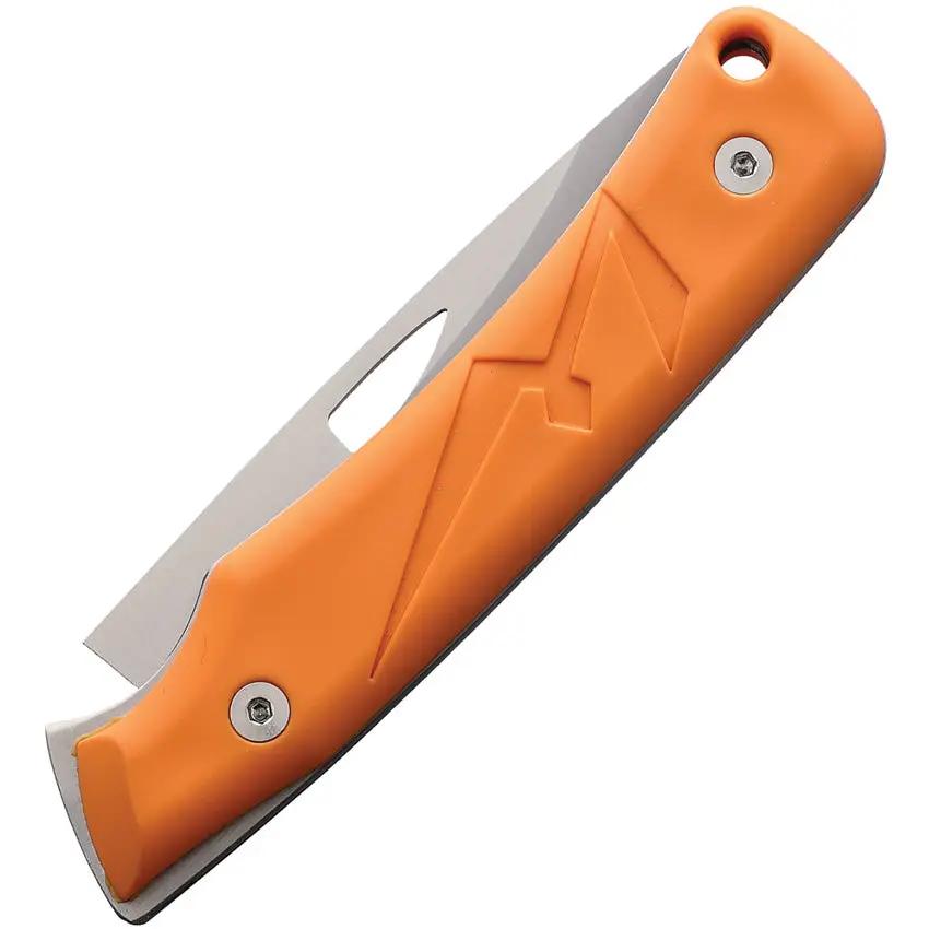 WildSteer K-NIF Slip Joint - High Visibility Orange Rubber Handle With 3.25in Satin 14C28N Blade by WildSteer