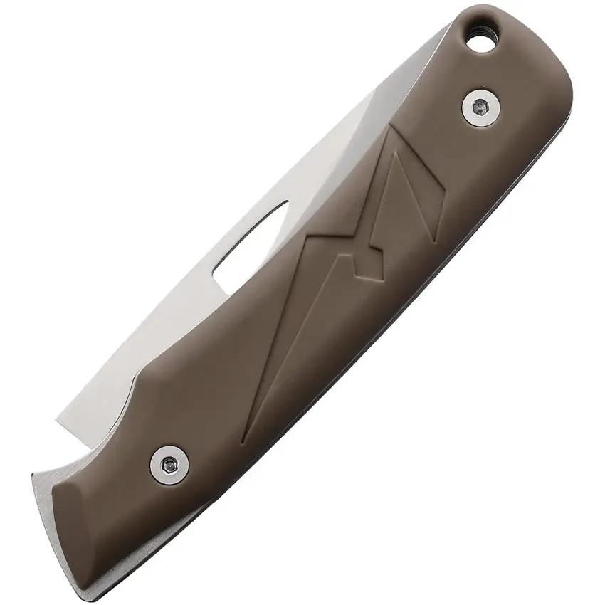 WildSteer K-NIF Slip Joint Coyote Knife - Coyote Brown Rubber Handle With Satin 14C28N Sandvik Stainless Blade by WildSteer