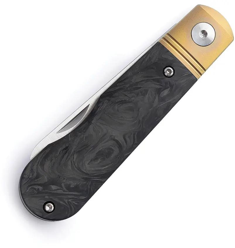 Wheat State Cutlery The Peacemaker Slip Joint WSC-PM105 - Premium Bohler M390 Blade Carbon Fiber Handle Titanium Bolsters by Wheat State Cutlery
