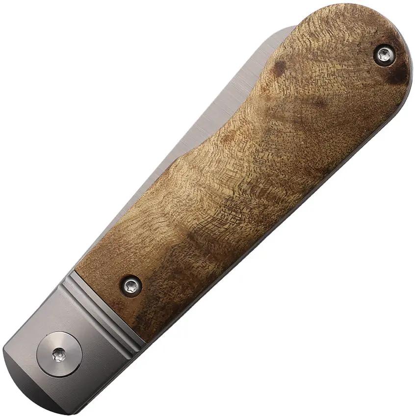 Wheat State Cutlery The Peacemaker Slip Joint WSC-PM204 - Satin Bohler M390 Blade, Burl Wood Handle, Titanium Bolsters by Wheat State Cutlery
