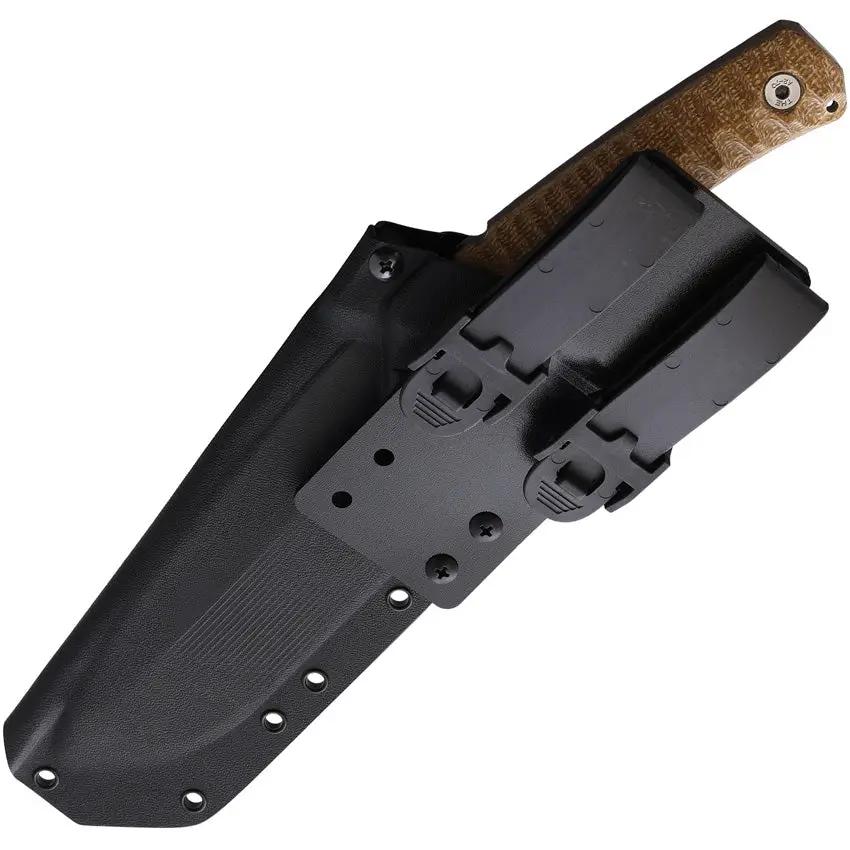 Wander Tactical Haast Eagle 2.0 Fixed Blade Knife - Dark Earth Gun Kote D2 Blade With Black Micarta Handle by Wander Tactical