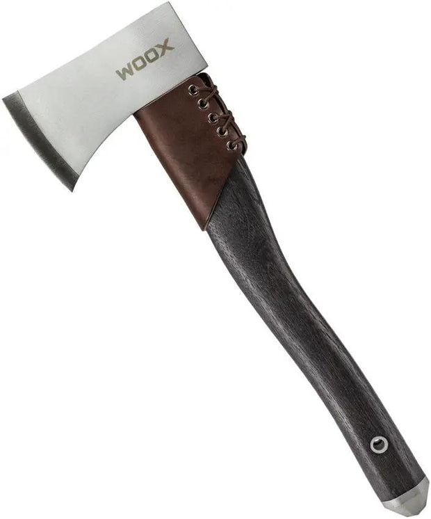 WOOX AX1 Tactical Axe - Gray Cerakote Carbon Steel Head With 3.13 Inch Cutting Edge, Full Tang, Lanyard Hole by WOOX