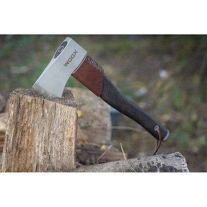 WOOX AX1 Tactical Axe - Gray Cerakote Carbon Steel Head With 3.13 Inch Cutting Edge, Full Tang, Lanyard Hole by WOOX