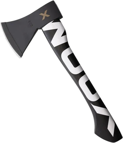 WOOX Volante Throwing Axe White - 14 Inch Overall with Black Coated 1060HC Steel Head and Hickory Handle by WOOX