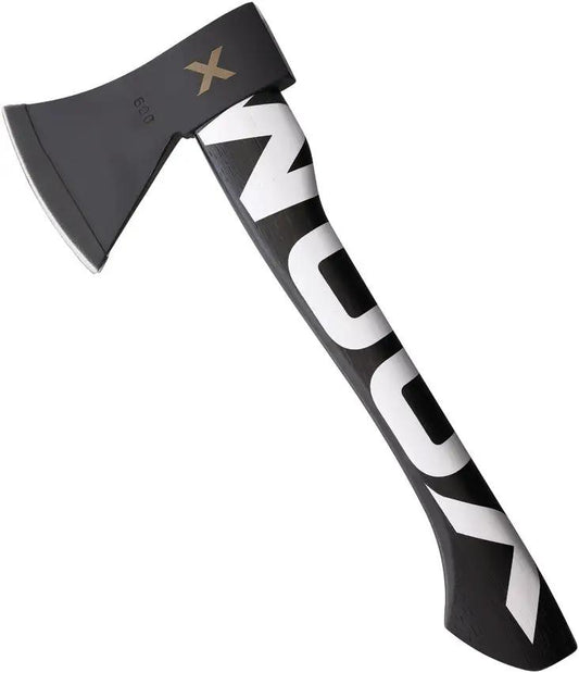 WOOX Volante Throwing Axe White - 14 Inch Overall with Black Coated 1060HC Steel Head and Hickory Handle by WOOX