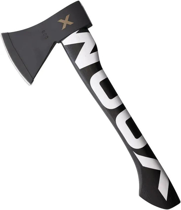 WOOX Volante Throwing Axe White - 14 Inch Overall with Black Coated 1060HC Steel Head and Hickory Handle by WOOX