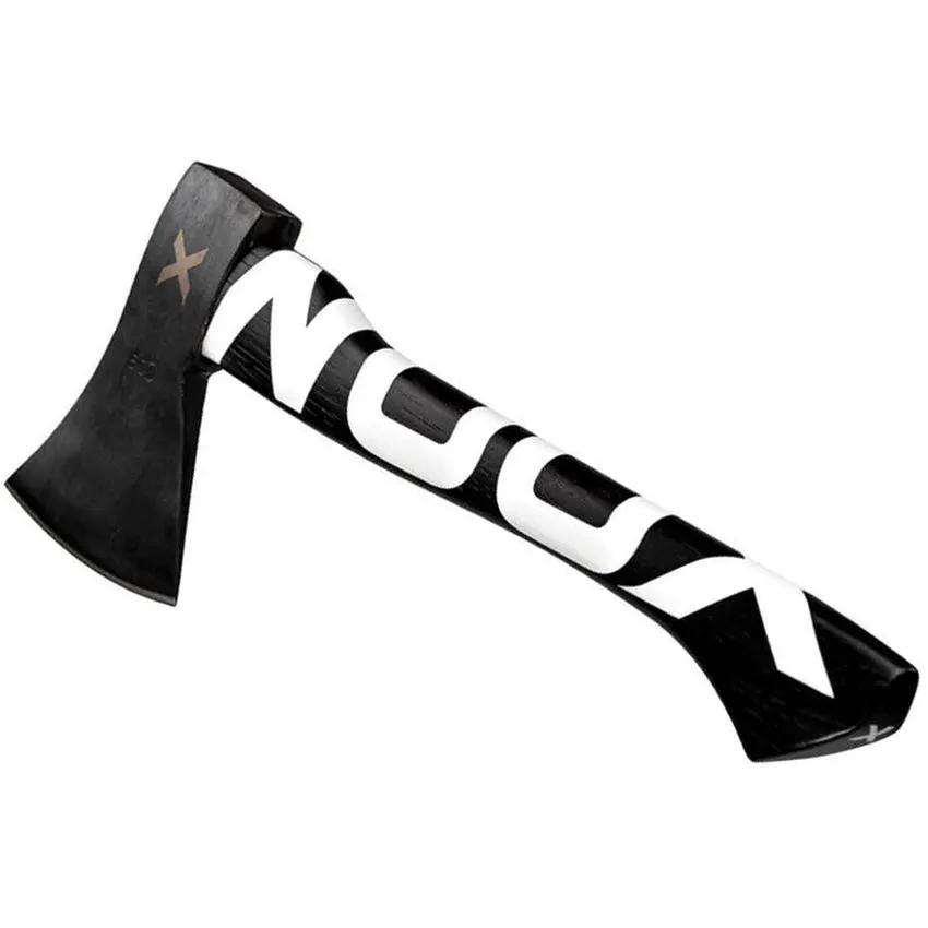WOOX Volante Throwing Axe White - 14 Inch Overall with Black Coated 1060HC Steel Head and Hickory Handle by WOOX