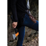 WOOX Thunderbird Throwing Axe - 14 Inch Overall 6 Inch Orange Coated Carbon Steel Head Competition Ready by WOOX