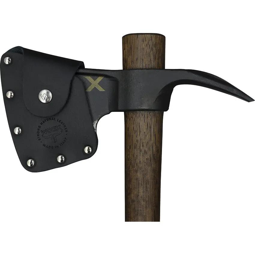 WOOX Solo Axe Brown - 19 Inch 1045 Carbon Steel Head With 3.5 Inch Cutting Edge And Hickory Handle Sheath Included by WOOX