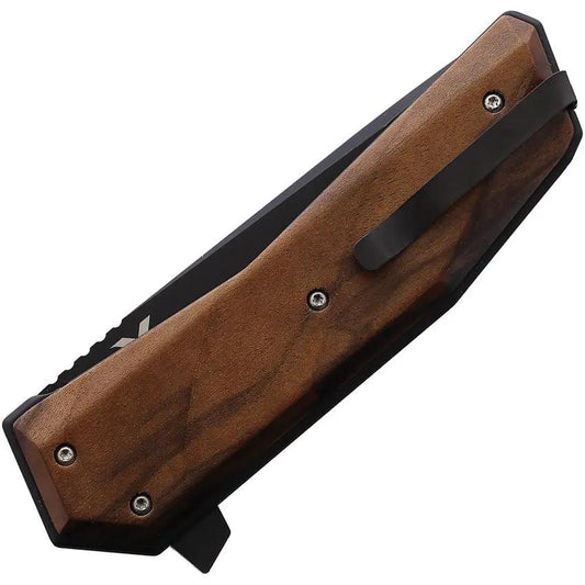 WOOX Leggenda Linerlock Walnut - 3.5 Inch Blade Mil-Spec Coated High Carbon Stainless Extended Tang by WOOX