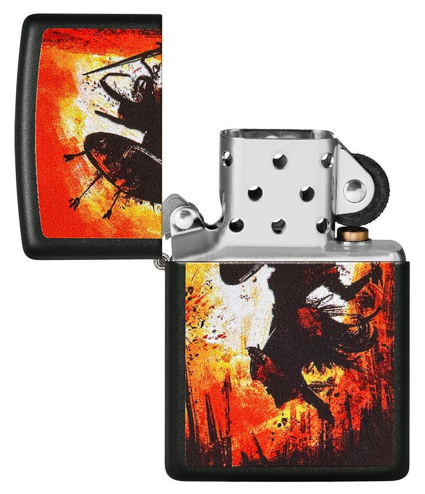 Warrior Design Zippo Windproof Lighter – Black Matte by Zippo